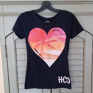Hollister Graphic Tshirt, Heart, Palm Tree, Beach